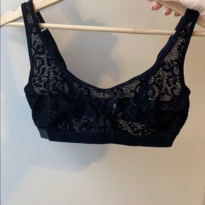 Semi-sheer, Black Floral Boustier